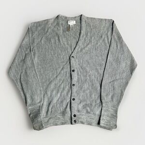 Vintage Cardigan Sweater Mens Large Tall Gray Grunge 90s Cobain Alternative USA